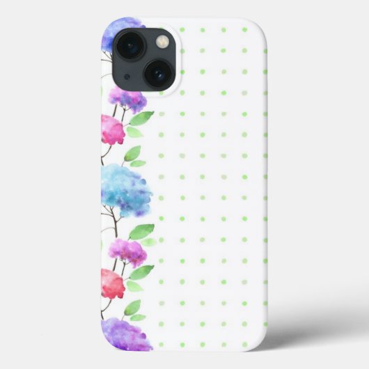 Coques Case-Mate iPhone Bordure motif aquarelle verticale transparente (Verso)