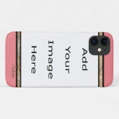 Coques Case-Mate iPhone Bordure saumon & Gold Gem (Dos (Horizontal))