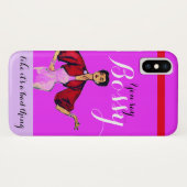 Coques Case-Mate iPhone Bossy Gal Retro Magenta (Dos (Horizontal))