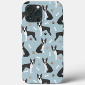 Coques Case-Mate iPhone Boston Terrier Bones and Paws (Verso)