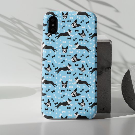 Coques Case-Mate iPhone Boston Terrier Chiens Boston Terriers Motif BLUE