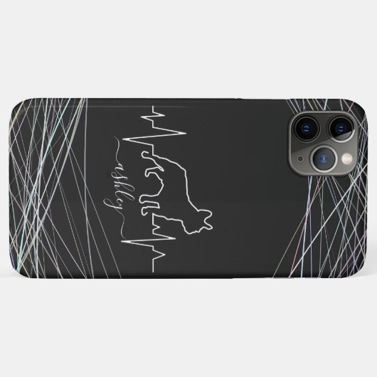 Coques Case-Mate iPhone Boston Terrier est le Cool Heartbeat Minimal Chien (Dos (Horizontal))