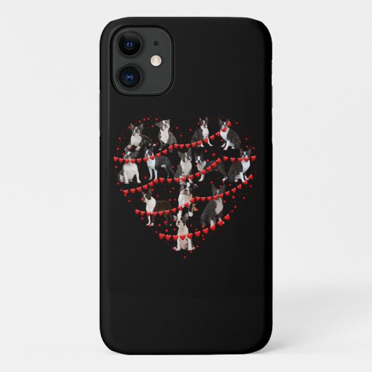 Coques Case-Mate iPhone Boston Terrier Valentine's Day Red Heart (Dos)
