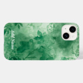 Coques Case-Mate iPhone Botanique Arabesque - Aquarelle verte (Verso (horizontal))
