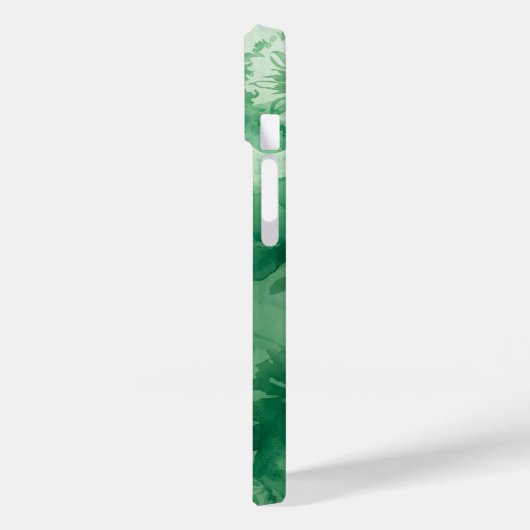 Coques Case-Mate iPhone Botanique Arabesque - Aquarelle verte (Verso / Gauche)