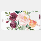 Coques Case-Mate iPhone Botanique d'aquarelle rustique avec votre monogram (Verso / Droite)