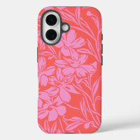 Botanique Floral Boho Art Design en rose et rouge