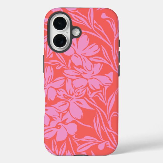 Coques Case-Mate iPhone Botanique Floral Boho Art Design en rose et rouge (Verso)