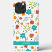 Coques Case-Mate iPhone Botanique Moderne Blanc Floral Nom de la fille (Verso)