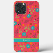 Coques Case-Mate iPhone Botanique Moderne rose Floral Nom de la fille (Verso)