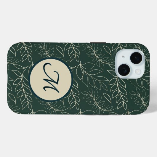 Coques Case-Mate iPhone Botanique monogramme (Verso (horizontal))