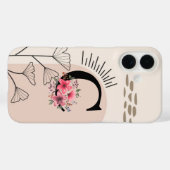 Coques Case-Mate iPhone Botanique Rétro avec nom 1er Capital C (Verso (horizontal))
