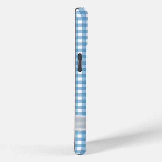 Coques Case-Mate iPhone Botte blanche sur En vichy bleu (Verso / Droite)