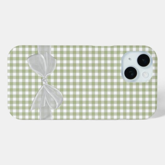 Coques Case-Mate iPhone Botte blanche sur En vichy vert Sage (Verso (horizontal))