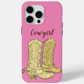 Coques Case-Mate iPhone Botte cowboy rose (Verso)