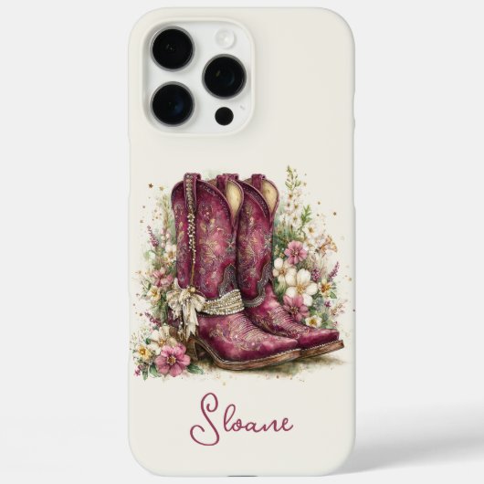Coques Case-Mate iPhone Bottes Élégantes avec Monogramme de Fleurs (Verso)