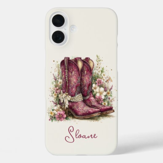 Coques Case-Mate iPhone Bottes Élégantes avec Monogramme de Fleurs (Verso)