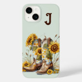 Coques Case-Mate iPhone Bottes et tournesols pour fille Monogramme (Verso)