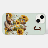 Coques Case-Mate iPhone Bottes et tournesols pour fille Monogramme (Verso (horizontal))