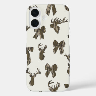 Coques iPhone 16 Bottom Lands Camo Coquette Bow for Women Deer Hunt