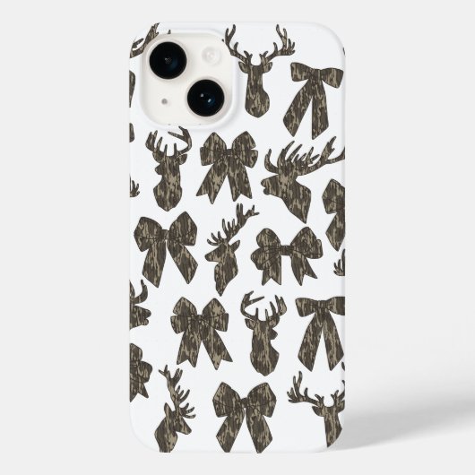 Coques Case-Mate iPhone Bottomland Camo Coquette Bow Deer Chasse Femmes (Verso)