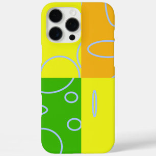 Coques iPhone 16 Pro Max Boucle géométrique jaune orange vif