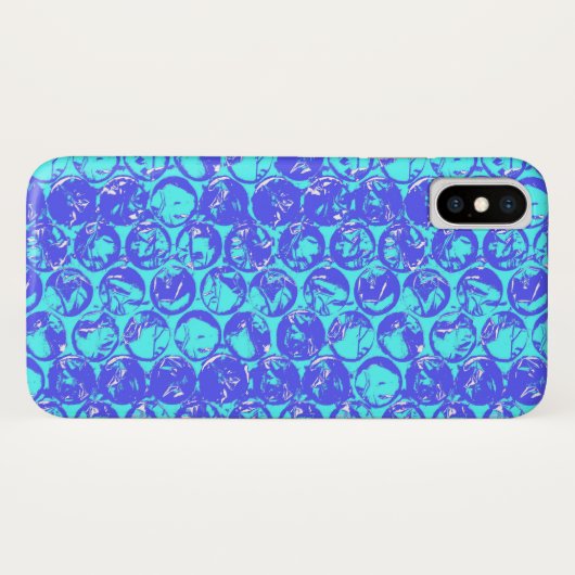 Coques Case-Mate iPhone Boucle pop art bleu (Dos (Horizontal))