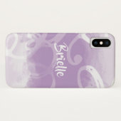 Coques Case-Mate iPhone Boucles D'Aquarelle Chic Pastel Lavender Avec Nom (Dos (Horizontal))