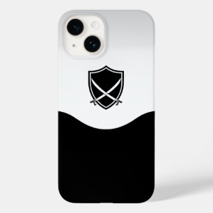 Coque Pour iPhone 14 Bouclier avec épées croisées argent et noir