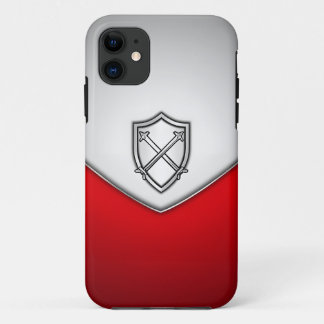 Case-Mate iPhone Case Bouclier avec épées croisées Argent et Rouge