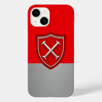 Bouclier avec sur fond Crimson et Silver Grey