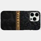 Coques Case-Mate iPhone Bouclier Damas Accentué Or (Verso (horizontal))