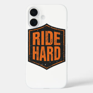 Coques iPhone 16 Bouclier de moto Grunge "Ride Hard"