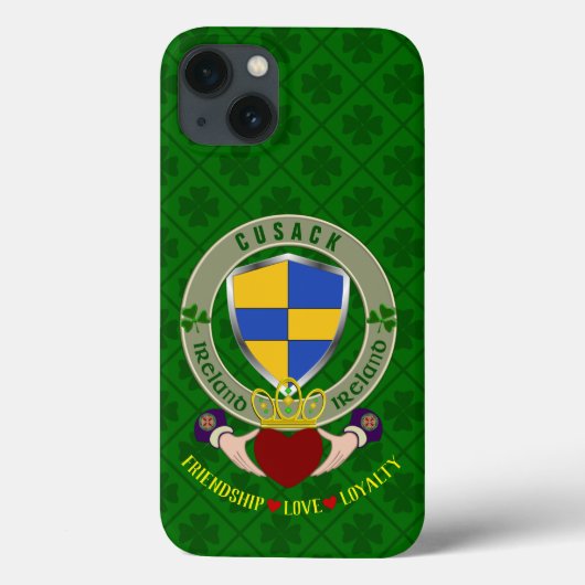 Coques Case-Mate iPhone Bouclier irlandais Cusack & Claddagh Personnalisé (Verso)