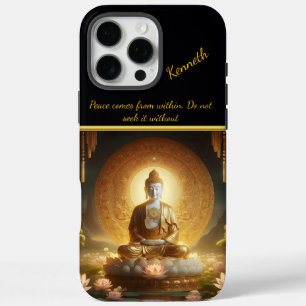 Coques iPhone 16 Pro Max Bouddha aux fleurs de lotus.