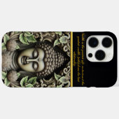 Coques Case-Mate iPhone Bouddha de la sculpture avec Feuilles et orbes (Verso (horizontal))