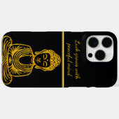 Coques Case-Mate iPhone Bouddha d'or en position pacifique (Verso (horizontal))