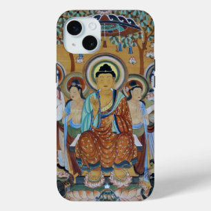 Coque iPhone 15 Mini Bouddha entouré de bodhisattva