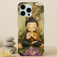 Bouddha mignon méditant | Art spirituel Zen Lotus