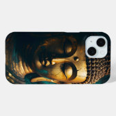Coques Case-Mate iPhone Bouddha Paisible Face Or Bleu Art Antique Poster (Verso (horizontal))