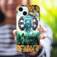 Bouddha Turquoise Photo Mosaïque Bordure Dorée