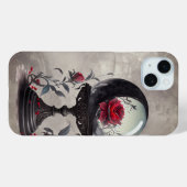 Coques Case-Mate iPhone Boudoir | Cristal Ball Croissant Lune Roses rouges (Verso (horizontal))