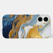 Coques Case-Mate iPhone Bouffée en or et bleu (Verso (horizontal))