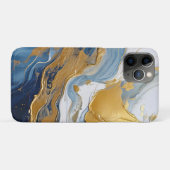 Coques Case-Mate iPhone Bouffée en or et bleu (Dos (Horizontal))
