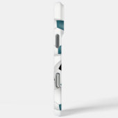 Coques Case-Mate iPhone boule de football noir turquoise monogrammed (Verso / Droite)
