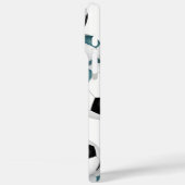 Coques Case-Mate iPhone boule de football noir turquoise monogrammed (Verso / Gauche)