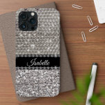 Coque Pour iPhone 15 Boule de glam étincelante en argent Métal personna<br><div class="desc">Cette conception a été créée par art numérique.Aucune parties scintillant réelle n'est utilisée pour faire ce coque. Il peut être personnalisé dans la zone fournir ou customiser en choisissant le clic pour customiser une autre option et en changeant le nom, les initiales ou les mots. Vous pouvez également modifier la...</div>