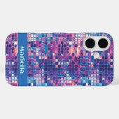 Coques Case-Mate iPhone Boule Disco Bleu super & Violet Personnalisée (Verso (horizontal))