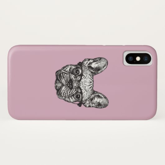 Coques Case-Mate iPhone Bouledogue de hippie (Dos (Horizontal))
