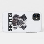Coques Case-Mate iPhone Bouledogue en noir et blanc (Dos (Horizontal))